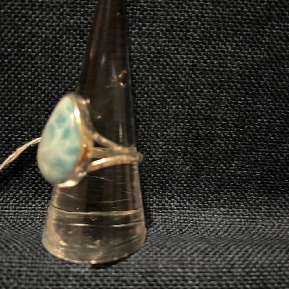 STERLING SILVER. Larimar Ring. Size9 NEW - Picture 2 of 7
